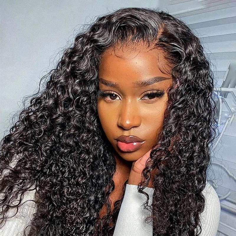 ISEE HAIR Water Wave HD Lace Front Wig Wear Go Glueless Lace Wigs For Women No Glue 4x6 HD Lace Pre Cut Wig Human Hair Wigs Transparent Lace Closure Wigs 180 Density 20 Inch
