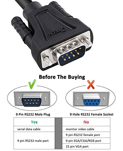 DTech 5 Feet DB9 9 Pin Serial Cable Male to Male RS232 Straight Through Cord - Image 3