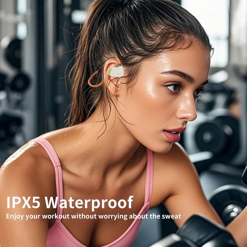 EJEAS X3 Air Conduction Sport Headphones, Bluetooth 5.3 Open-Ear Wireless Headphones with Night Running Light, Suitable for Night Running, Cycling, Sports (Orange) - Image 5