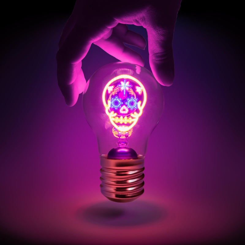Suck UK Skull Lamp Gothic Home Decor Skull Light Bulb Gothic Decor Calavera Cordless Lightbulb Day of The Dead Halloween Accessories USB Rechargeable Battery LED Neon Light Bulbs - Image 2