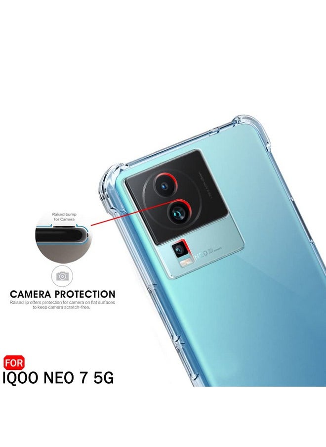 ذا جيفت كارت جراب خلفي شفاف من TheGiftKart لهاتف iQOO Neo 7 / Neo 7 Pro 5G | جراب TPU ناعم مقاوم للصدمات | حواف مبطنة للحماية القصوى جراب خلفي لهاتف iQOO Neo 7 (شفاف)  - Image 5