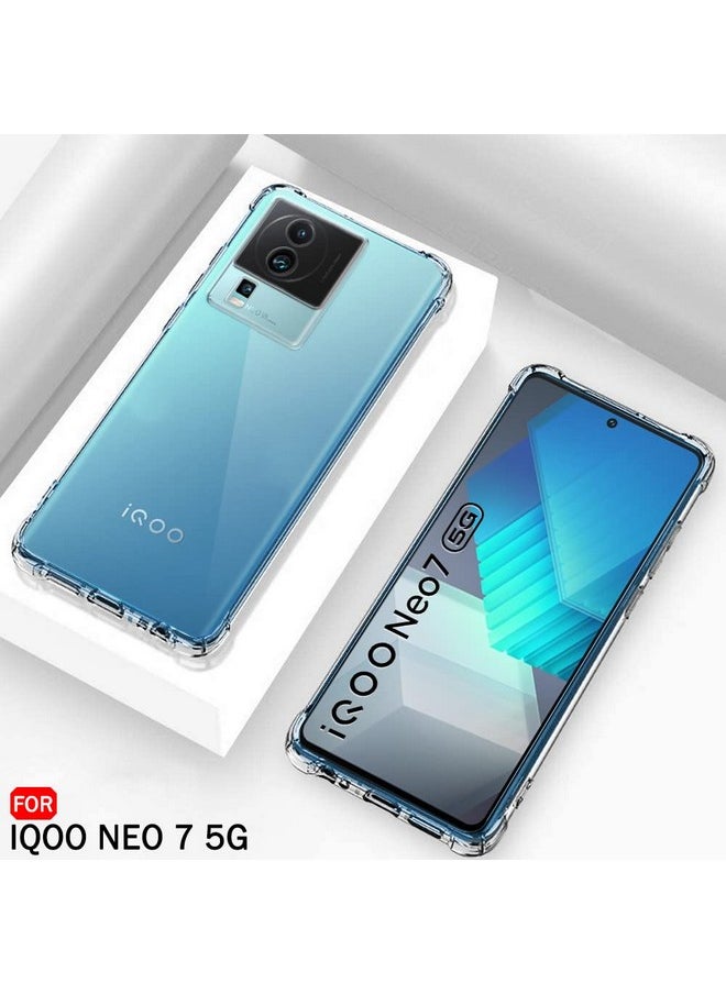 ذا جيفت كارت جراب خلفي شفاف من TheGiftKart لهاتف iQOO Neo 7 / Neo 7 Pro 5G | جراب TPU ناعم مقاوم للصدمات | حواف مبطنة للحماية القصوى جراب خلفي لهاتف iQOO Neo 7 (شفاف)  - Image 3