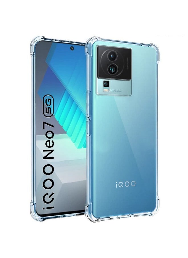 ذا جيفت كارت جراب خلفي شفاف من TheGiftKart لهاتف iQOO Neo 7 / Neo 7 Pro 5G | جراب TPU ناعم مقاوم للصدمات | حواف مبطنة للحماية القصوى جراب خلفي لهاتف iQOO Neo 7 (شفاف)  - Image 1