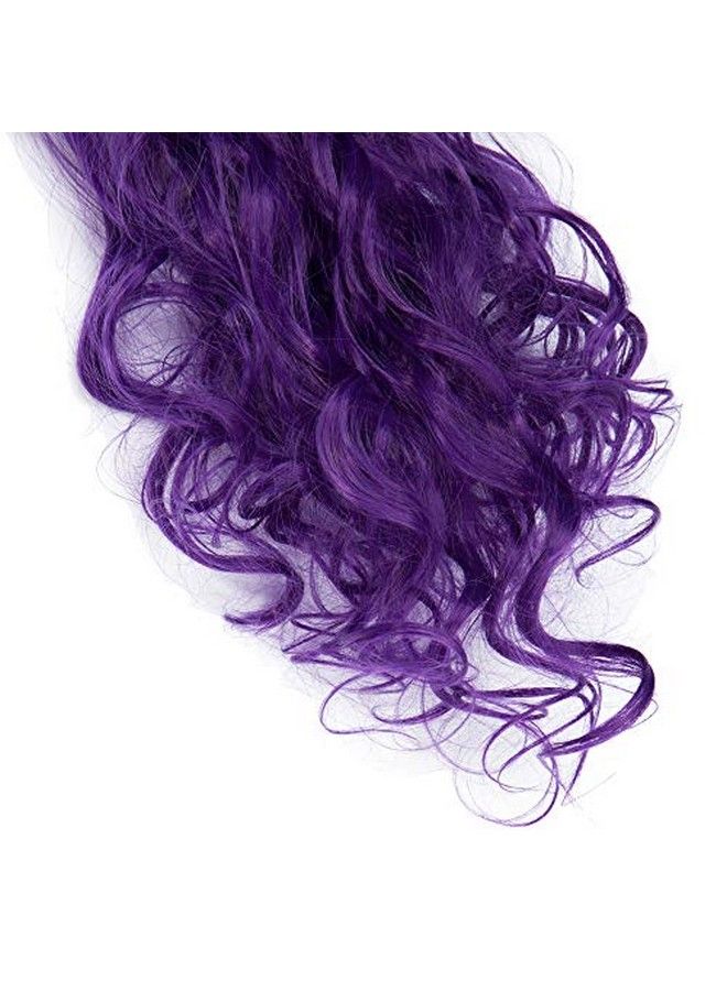 S-noilite 24 Inches Long Curly Full Head Clip In Synthetic Hair Extensions 8Pcs 170G (24"Curly Black Purple) - Image 5