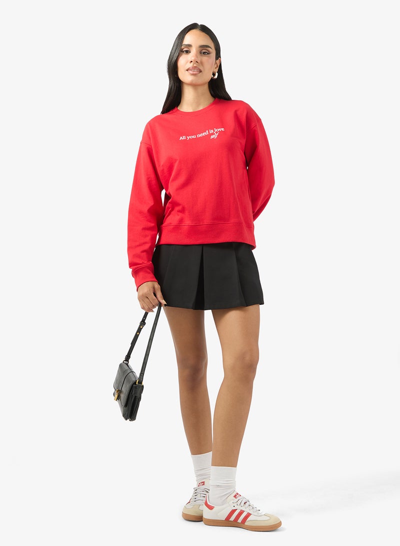 Ginger Crew Neck Oversize Slogan Sweatshirt - Image 4