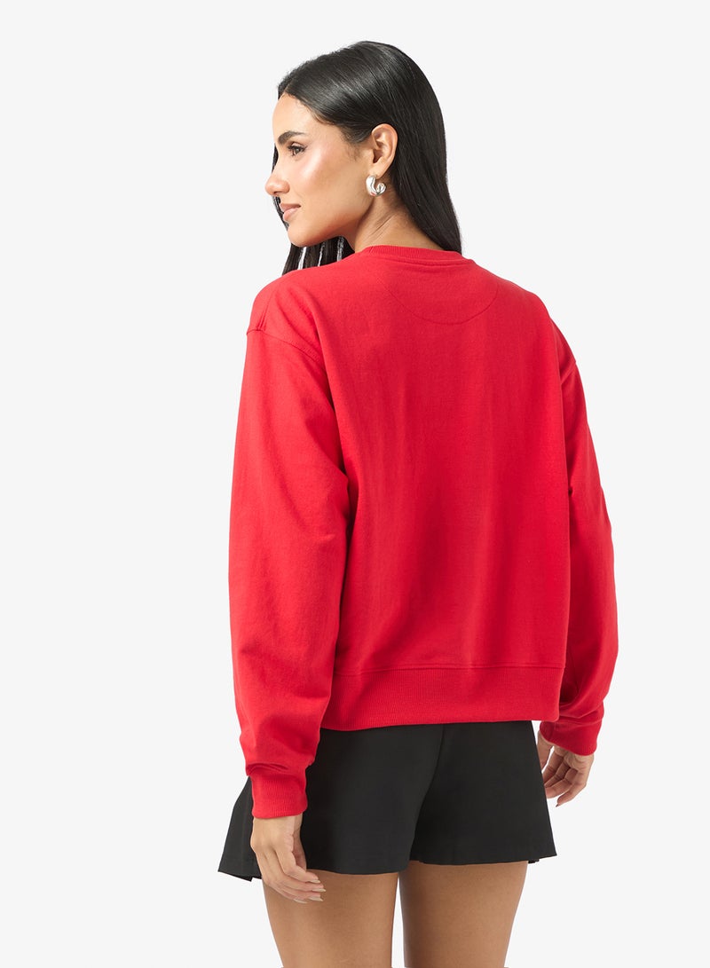 Ginger Crew Neck Oversize Slogan Sweatshirt - Image 2