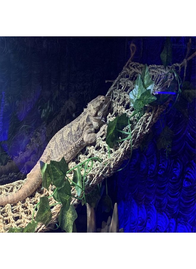 Kathson - kathson Bearded Dragon Large Hammock,Lizard Lounger 29.53x7.08inches Natural Seagrass Fibers Pet Recliner Flexible Vine Decoration for Gecko Chameleon Snakes (4 PCS) - Image 1