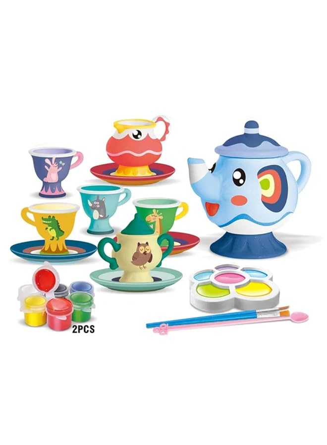 IToys Ceramic Tea Sets 18 Pieces Assorted Designs For Ages 3+ - Image 1