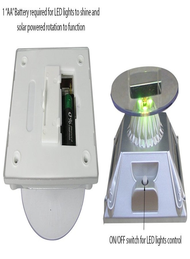BANBERRY DESIGNS Rotating Lighted Display Turntable - Solar Powered with Color Changing LED Lights 3 1/2" D X 2 1/2" H. - Image 2