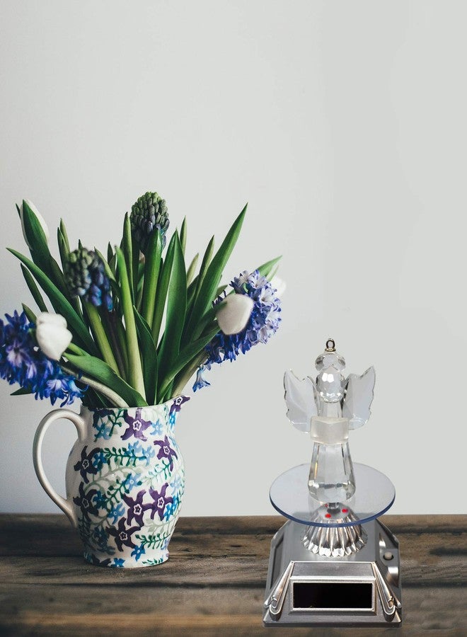 BANBERRY DESIGNS Rotating Lighted Display Turntable - Solar Powered with Color Changing LED Lights 3 1/2" D X 2 1/2" H. - Image 4