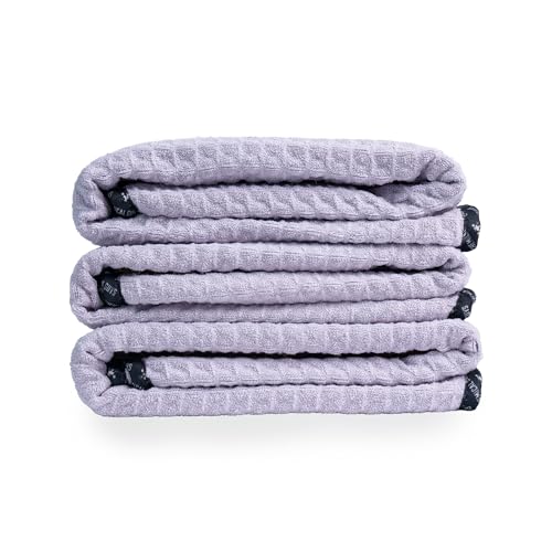 Chemical Guys Waffle Weave for Home & Auto Glass, Windows, Mirrors & More, Lavender (25 in. x 36 in.) 3-Pack - Image 3