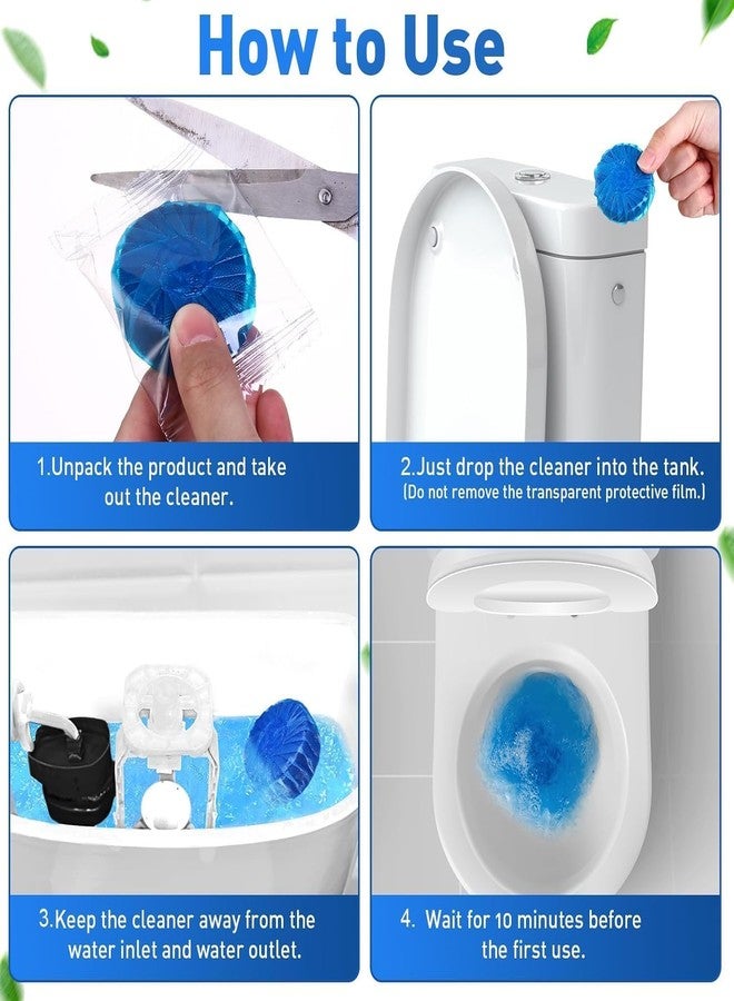 Delzon أقراص ديلزون لتنظيف وتطهير المراحيض الأوتوماتيكية، أقراص تنظيف حوض المرحاض، معطر للحمام - عبوة من 10 أقراص - Image 3