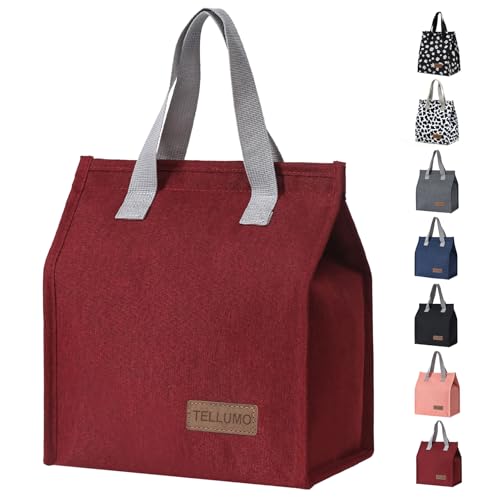 TELLUMO Lunch bag, Insulated Lunch Bag for Women Men Large Lunch Box Container Reusable Leakproof Tote for Office, Work, School, Beach or Travel (Red) - Image 1