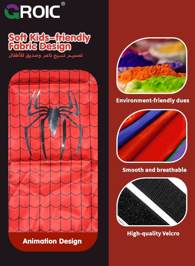 GROIC 5 Pcs Spider-Man Toys, Superhero Launcher Toy Set, Spider-man Capes and Eye Mask Dress Up, LED Mask, 1 Launcher, 1 Glove, 20 Sucker Bullets Superhero Costume Set Role Play Toy - Image 3