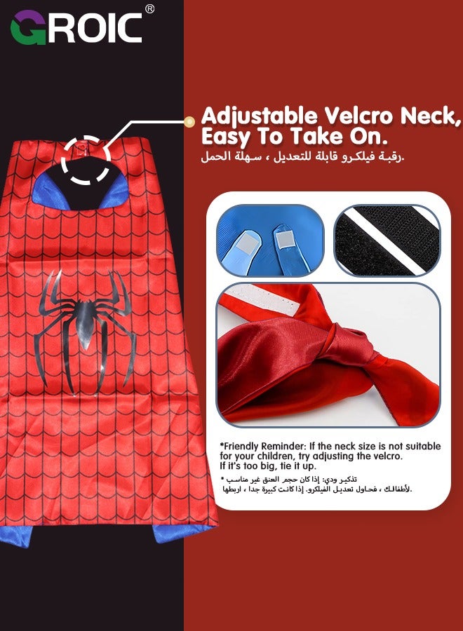 GROIC 5 Pcs Spider-Man Toys, Superhero Launcher Toy Set, Spider-man Capes and Eye Mask Dress Up, LED Mask, 1 Launcher, 1 Glove, 20 Sucker Bullets Superhero Costume Set Role Play Toy - Image 4