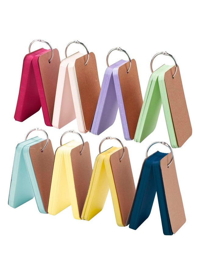 FACATH Blank Index Cards Ring Flashcards Colored Cardstock 400Pcs Blank Flash Card 2.2X3.5 Note Card Study Card For School Learning Recipe Cards Game Card Studying Office Supplies  - Image 1