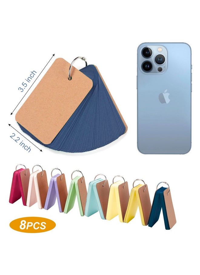 FACATH Blank Index Cards Ring Flashcards Colored Cardstock 400Pcs Blank Flash Card 2.2X3.5 Note Card Study Card For School Learning Recipe Cards Game Card Studying Office Supplies  - Image 2