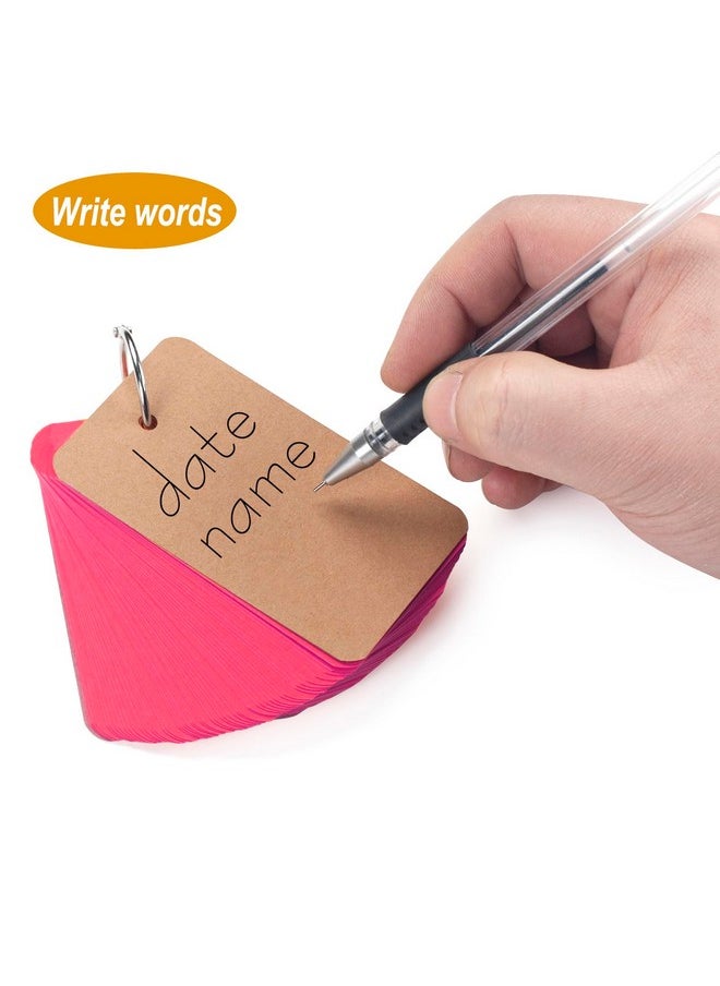 FACATH Blank Index Cards Ring Flashcards Colored Cardstock 400Pcs Blank Flash Card 2.2X3.5 Note Card Study Card For School Learning Recipe Cards Game Card Studying Office Supplies  - Image 4