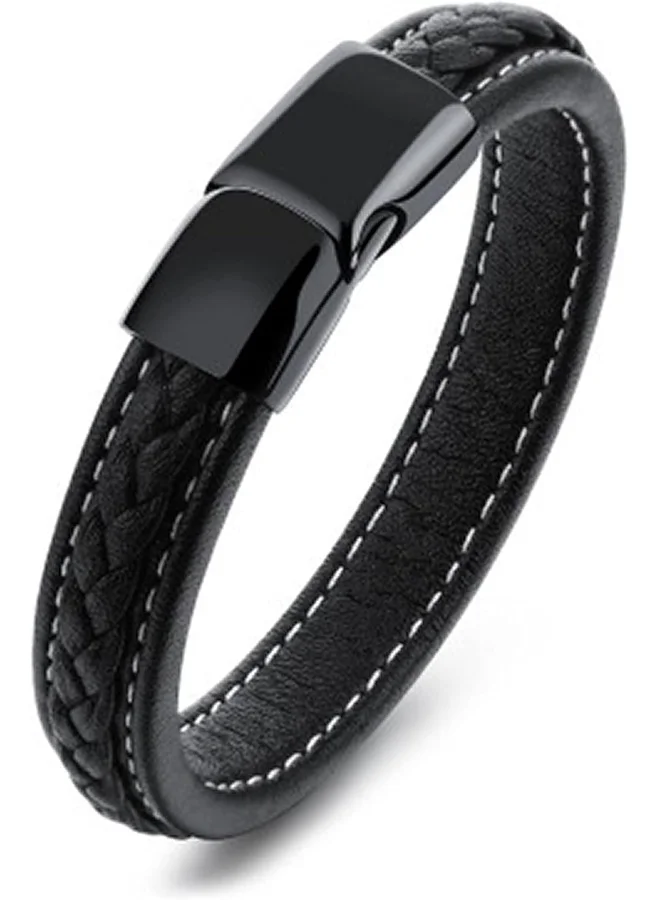 لي كوبر Lee Cooper Men's Stainless Steel Black Plating Bracelet - LC.B.01109.661