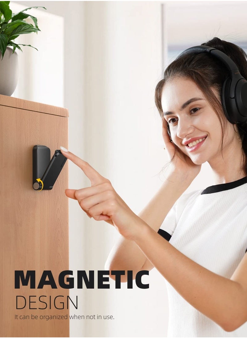 Generic - Headphone Stand Magnetic Foldable Headset Holder with Strong Adhesive Headset Stand Holder Clip Under Desk Compatible with AirPods Max Sennheiser Beats Bose AKG JBL HyperX and More - Image 1