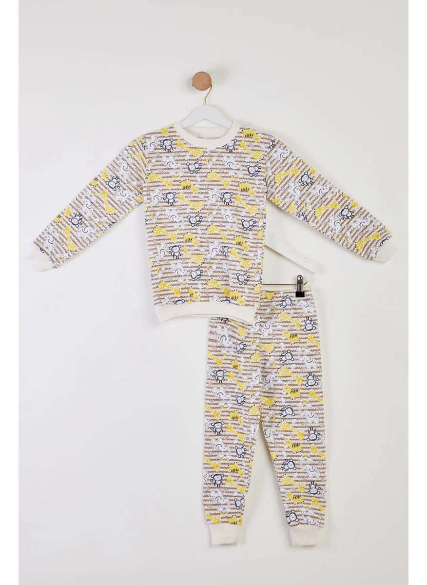 Tofisa Girls Coffee Printed Pajama Set - 26310