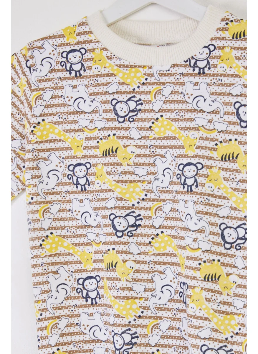 Tofisa Girls Coffee Printed Pajama Set - 26310