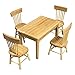 SXFSE Dollhouse Decoration Accessories112 Dollhouse Miniature Furniture Wooden Color Dining Table Chair Model Set - Image 2