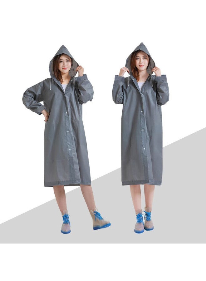 Bwnk Disposable Thickened Adult Outdoor Portable Hooded One-piece Raincoat Poncho For Cycling And Hiking 2-pack - Image 2