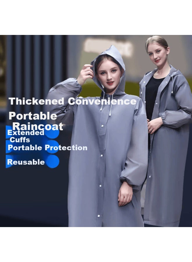 Bwnk Disposable Thickened Adult Outdoor Portable Hooded One-piece Raincoat Poncho For Cycling And Hiking 2-pack - Image 1
