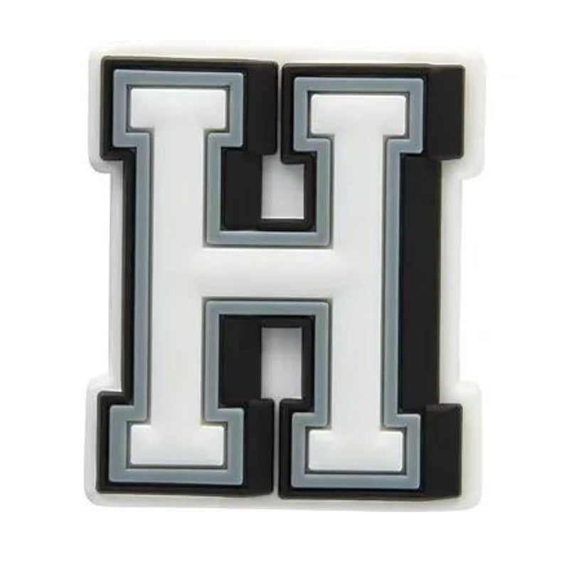 Alphabet H Croc Shoe Decoration Charm, Rubber Clogs Slipper Casual Decoration Fashion Charm, 1 Piece