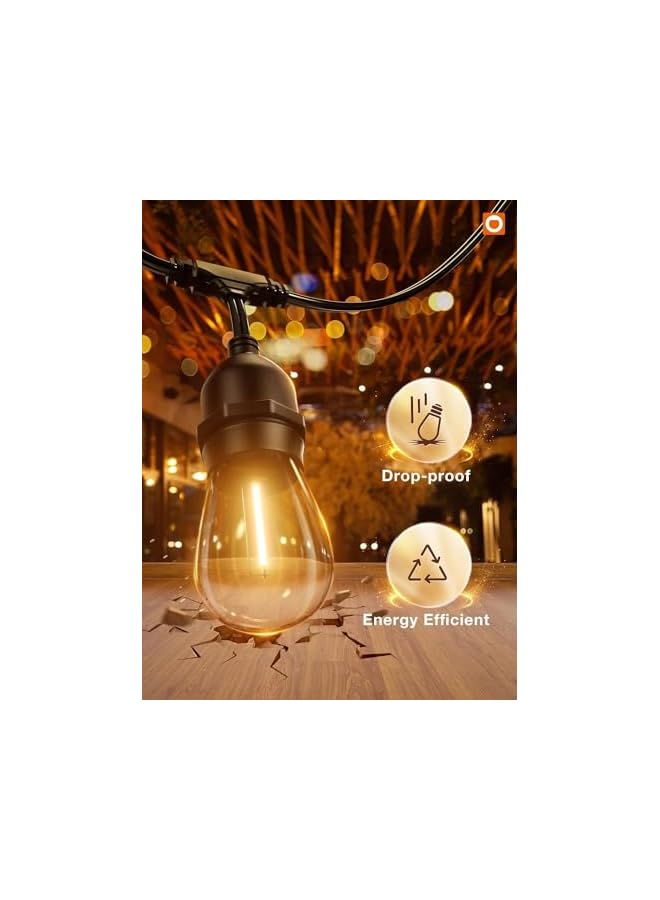 The Bros 50 قدم / 15 متر أضواء شريطية شمسية خارجية مقاومة للماء مع منفذ USB وجهاز تحكم عن بعد أضواء فناء شمسية تدوم لأكثر من 15 ساعة قابلة للتعتيم لمبات LED بالطاقة الشمسية للمدخل والحديقة والسوق والمطعم - Image 3