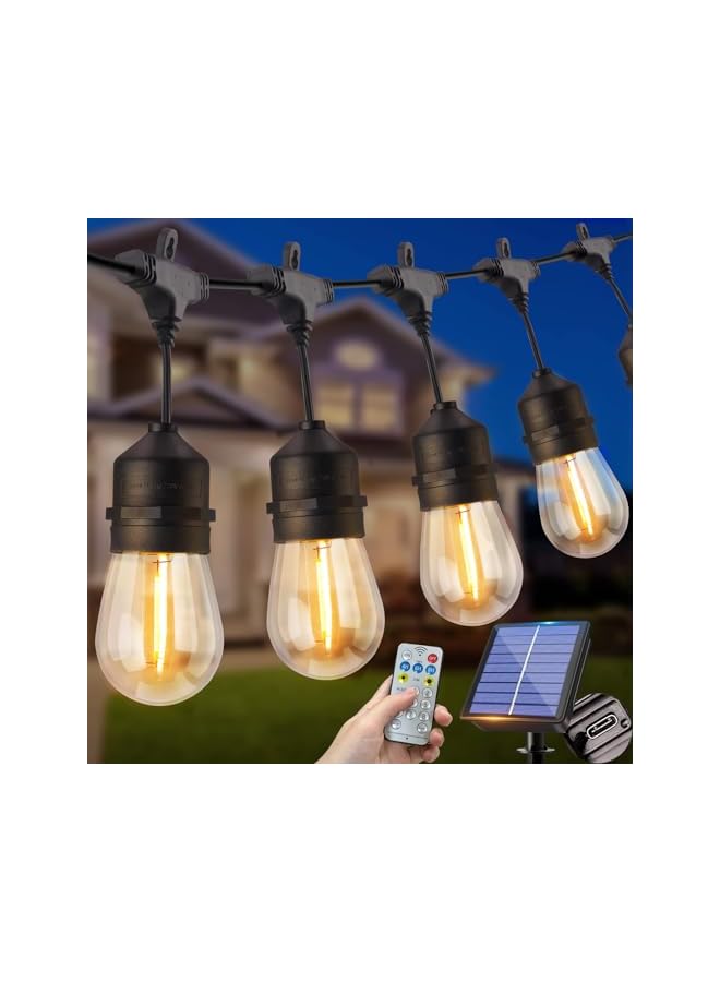 The Bros 50 قدم / 15 متر أضواء شريطية شمسية خارجية مقاومة للماء مع منفذ USB وجهاز تحكم عن بعد أضواء فناء شمسية تدوم لأكثر من 15 ساعة قابلة للتعتيم لمبات LED بالطاقة الشمسية للمدخل والحديقة والسوق والمطعم - Image 2