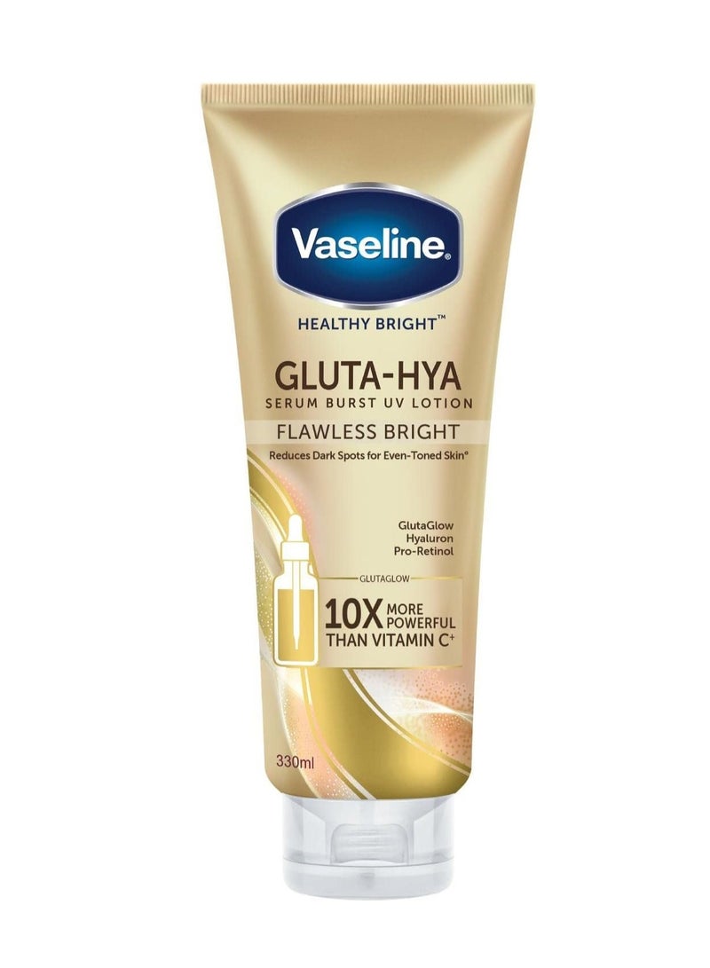 Vaseline Healthy Bright Gluta-Hya Serum Burst UV Lotion Flawless Bright Glow 330ml - Image 1