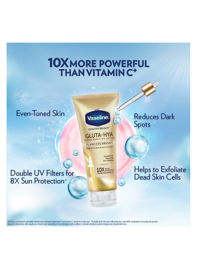 Vaseline Healthy Bright Gluta-Hya Serum Burst UV Lotion Flawless Bright Glow 330ml - Image 3