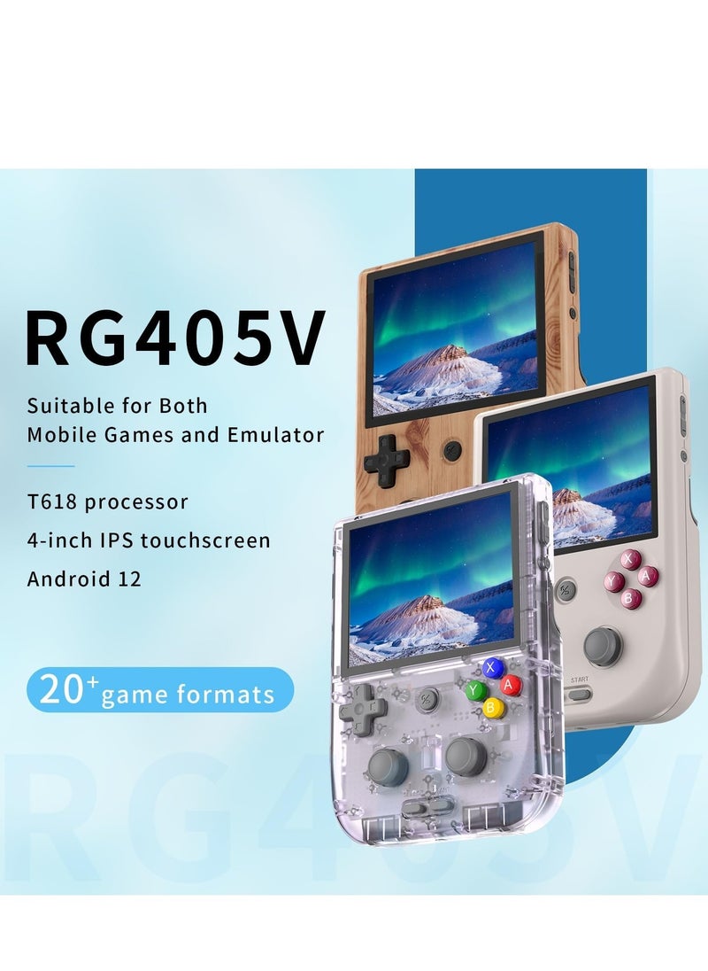 ANBERNIC  - RG405V Retro Handheld Game Console, Unisoc Tiger T618 Android 12 System 4.0 Inch IPS Touch Screen Support 5G WiFi Bluetooth 5.0 with 128G TF Card 3172 Games 5500mAh Battery - Image 1