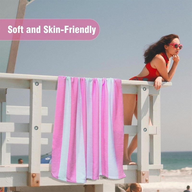 Large Oversized Beach Towel - Big Size Cotton 35 x 70 Striped Pool Towel,Large Cabana Soft Swimming Towel for Adult Men Women,(Dark Blue) - Image 5