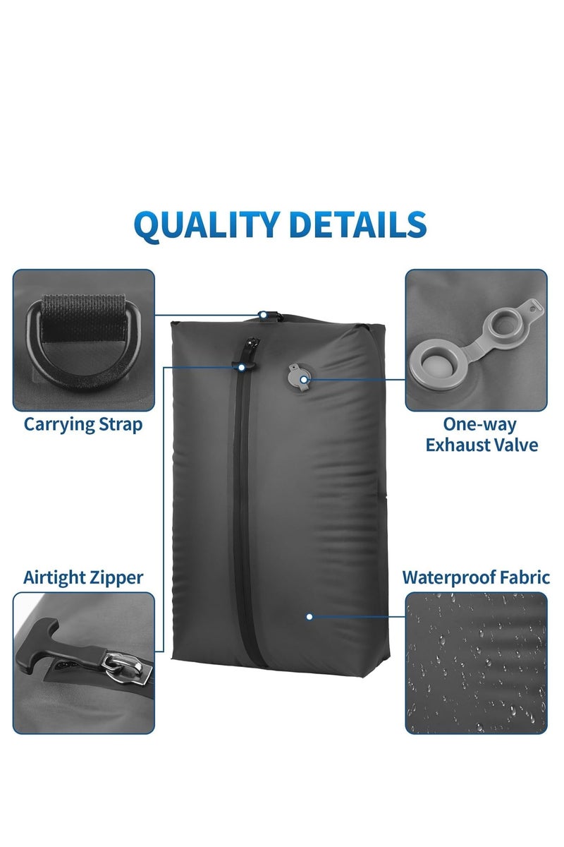 0 تي أوه وان تيك حقائب فراغ للسفر مع مضخة فراغ لاسلكية، حقائب فراغ موفرة بسعة 17 لترًا للسفر خفيفة الوزن ومتينة، حقائب ضغط فراغ قابلة لإعادة الاستخدام IP67 لحقائب السفر وحقائب الظهر والأمتعة والانتقال (قطعة واحدة + مضخة) - Image 4