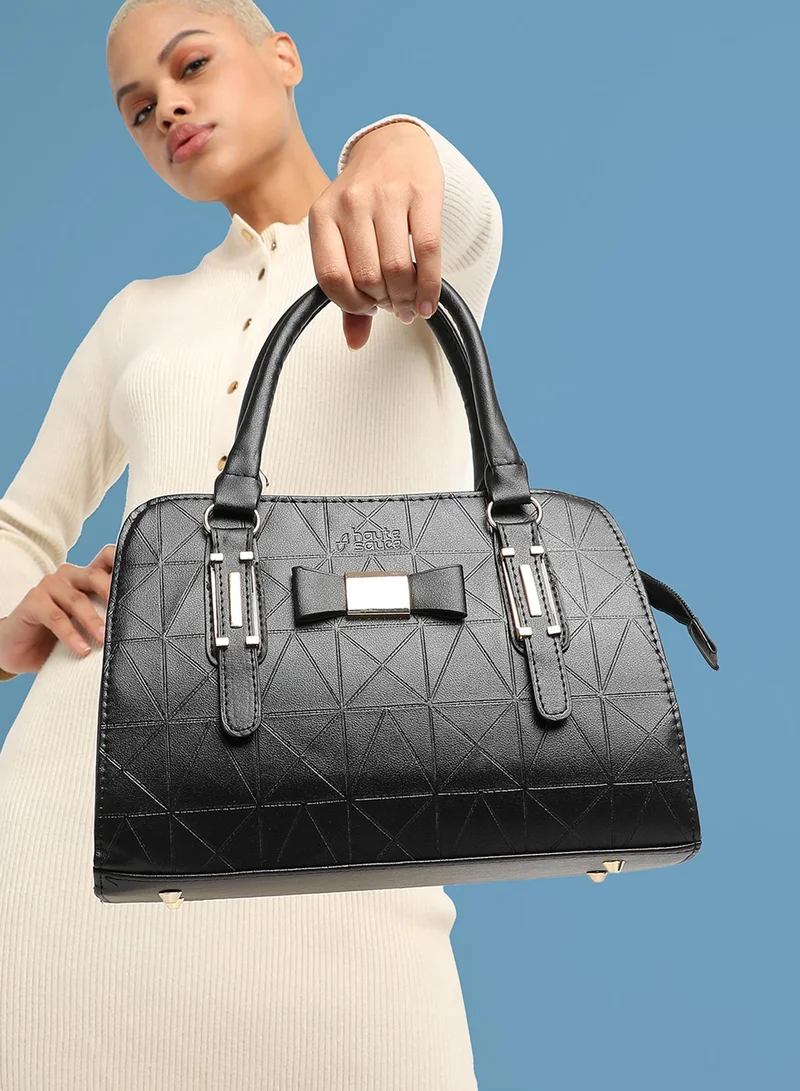 صوص هاوت Onyx Textured Black Handbag