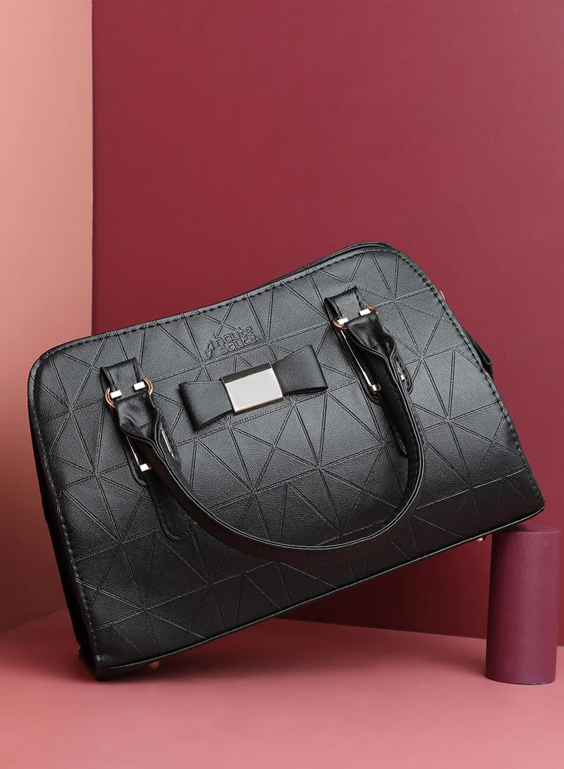 صوص هاوت Onyx Textured Black Handbag