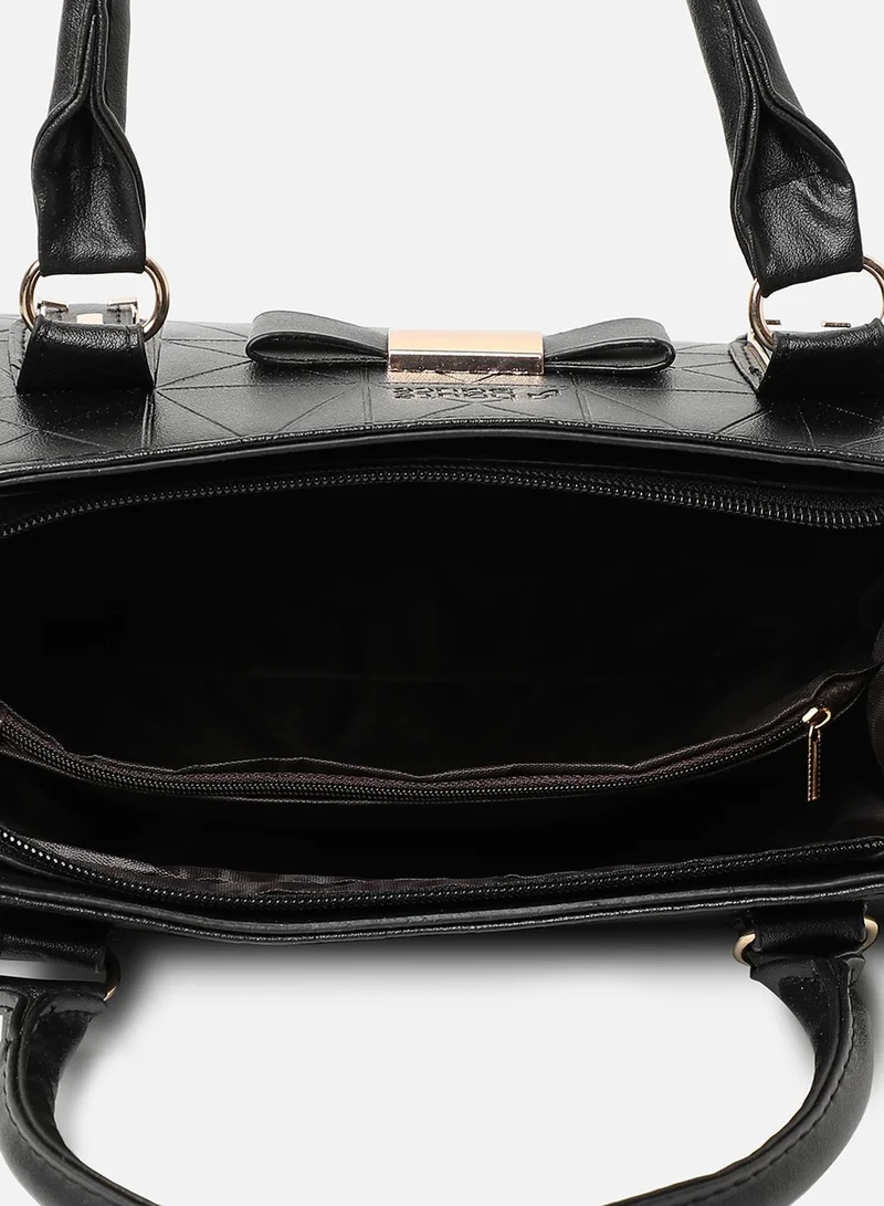 صوص هاوت Onyx Textured Black Handbag