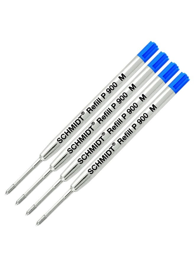 Schmidt - عبوة من 4 عبوات حبر قابلة لإعادة التعبئة باللون الأزرق متوسط الحجم P900 من Parker Style Ballpoint - Image 1
