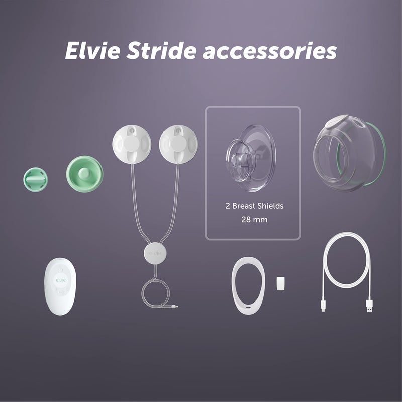 Elvie Stride Breast Pump Breast Shield - 28mm - Nipple Flange for Pumping Breast Milk - Accessories & Breastfeeding Essentials for Electric Pumps - BPA Free, Dishwasher Safe - 2 Pack - Image 3