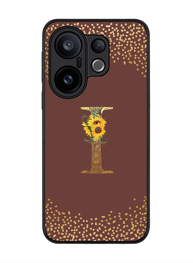 Stylizedd For vivo X200 FE / S30 Pro mini Case,Slim fit Camera Protection, Shockproof Thin Phone cover  - Custom Floral Monogram - I  (Brown )