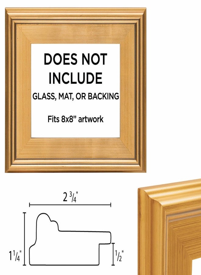 كرييتف مارك إطار صور خشبي من كرييتف مارك بلين إير - ذهبي 8×8 - إطار فردي احترافي للوحات الفنية، والقماش المشدود، والصور، وغيرها - Image 3