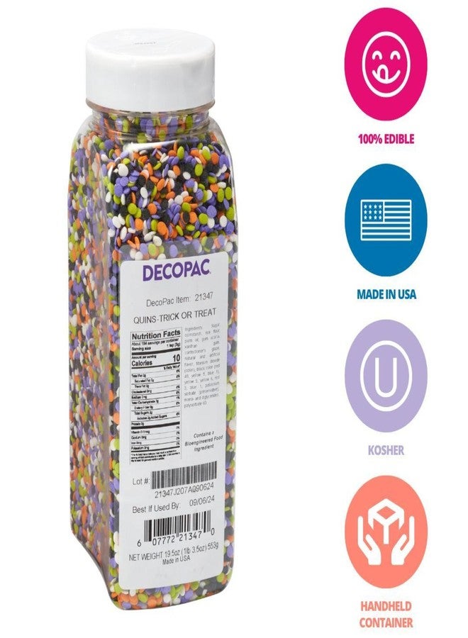 DECOPAC Trick Or Treat Confetti Quins Fancy Sprinkles, 19.5oz, Candy Sprinkles in Handheld Container, Edible Sprinkles For Celebration Cakes, Cupcakes, Cookies - Image 2