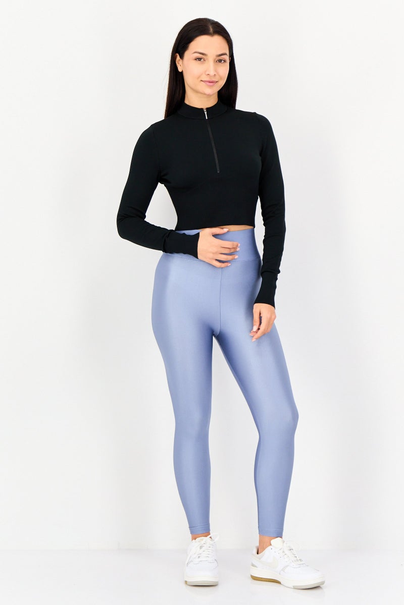 Nike سويت شيرت تدريب بأكمام طويلة ضيق للنساء، أسود - Image 4