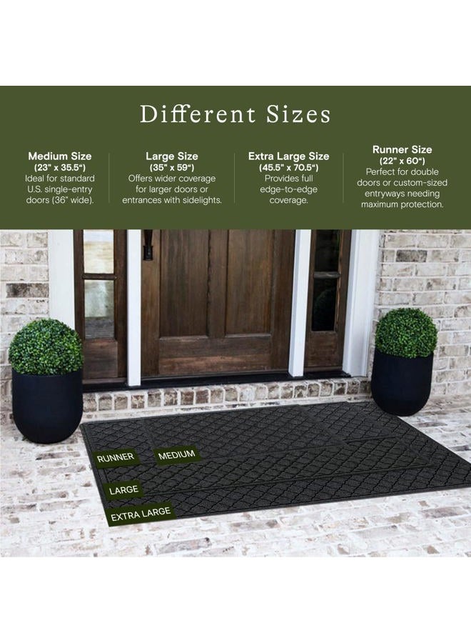 WaterHog Heavy Duty Runner Door Mat, 2' x 5', Made in USA, Durable & Skid-Resistant Entryway Mat, Water-Trapping, Indoor/Outdoor Decorative Floor Covering, Cordova Collection, Charcoal - Image 2