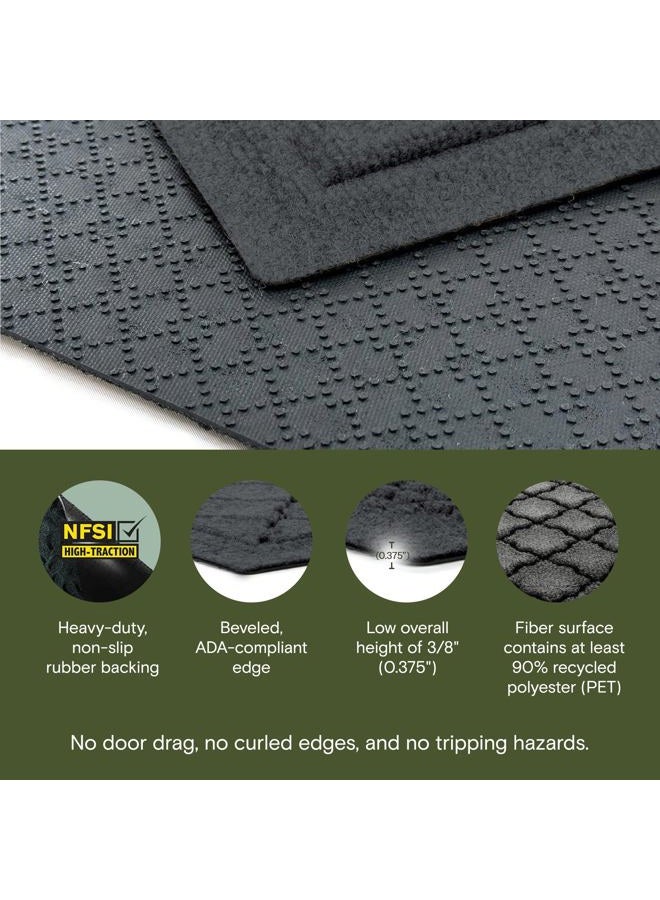 WaterHog Heavy Duty Runner Door Mat, 2' x 5', Made in USA, Durable & Skid-Resistant Entryway Mat, Water-Trapping, Indoor/Outdoor Decorative Floor Covering, Cordova Collection, Charcoal - Image 3