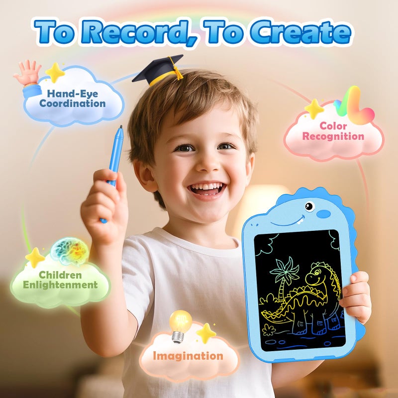 OMXDG 2 Pack LCD Writing Tablet for Kids, 6.5 Inch Colorful Doodle Board Drawing Tablet, Educational Kid Toys, Doodle Pad Dinosaur Toys for 3 4 5 6 7 8 Year Old Boys Girls - Image 3