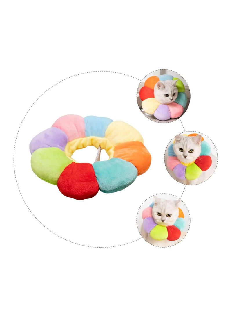A.M Adjustable Recovery Pet Cone E-Collar for Cats Puppy Rabbit, Cute Flower Elizabeth Protective Collar Wound Healing Practical Neck Cover - Image 2